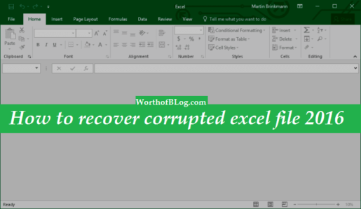 How to recover corrupted excel file 2016